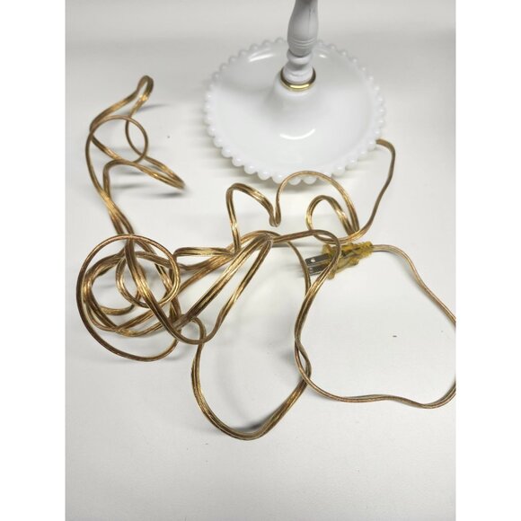 Hobnail Milk Glass Mid-Century Vintage Tiered Lamp, Tested & Works - Picture 10 of 11